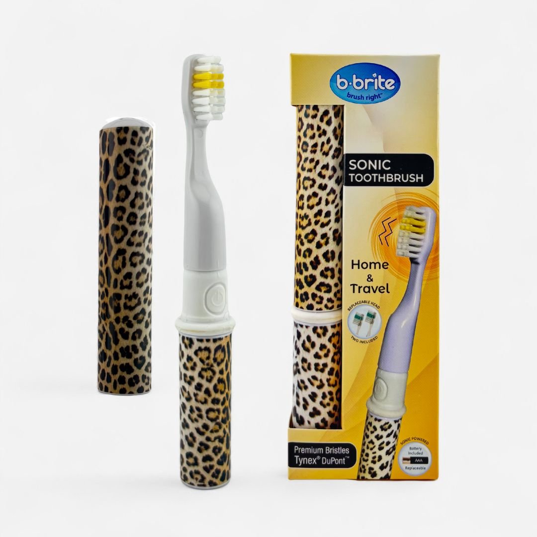 Travel Electric Toothbrush Leopard Luxe - B - Brite