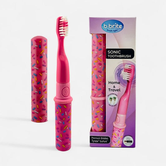 Travel Electric Toothbrush Pink Sprinkles - B - Brite