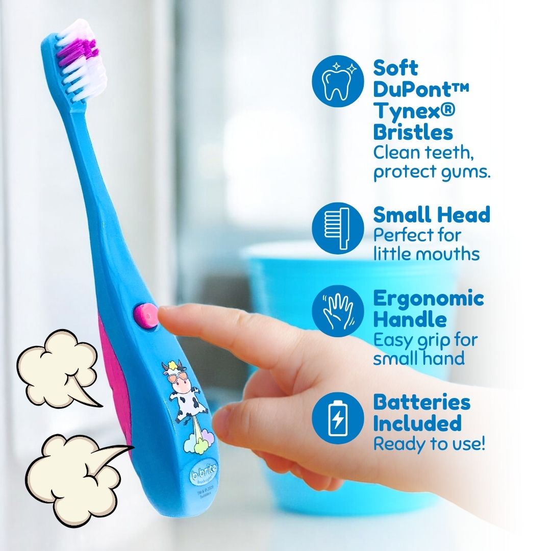 Farting Kids' Timer Toothbrush Blue Cow - B-Brite
