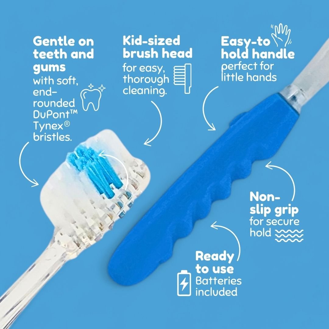 Flashing Kids’ Timer Toothbrush Blue Dinosaur - B-Brite