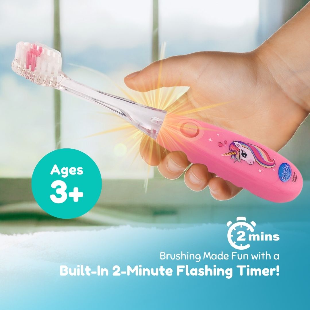 Flashing Kids’ Timer Toothbrush Pink Unicorn - B-Brite