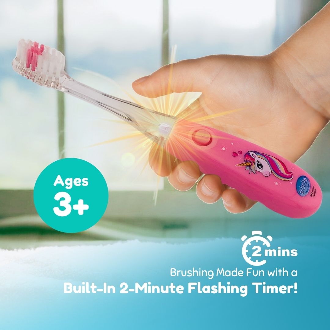 Flashing Kids’ Timer Toothbrush Purple Unicorn - B-Brite