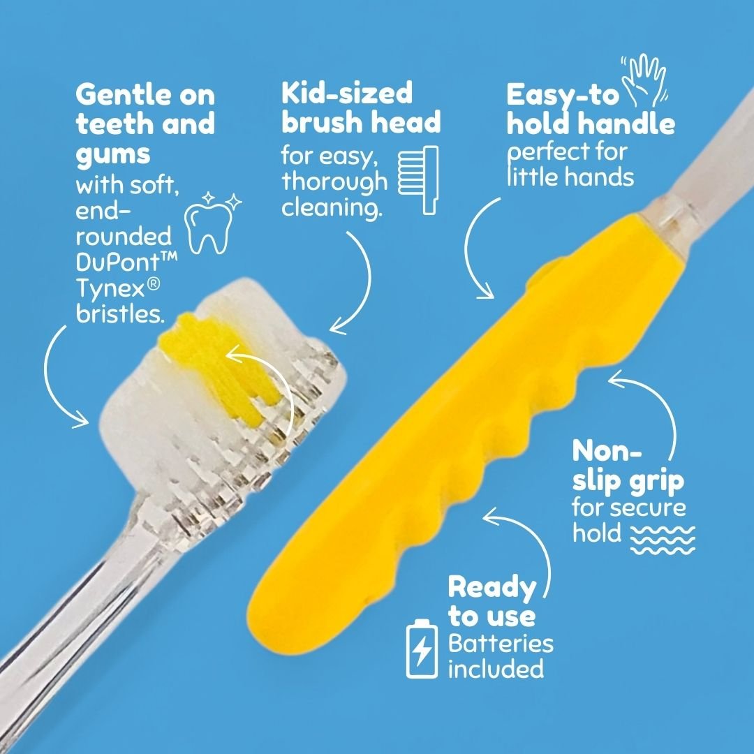 Flashing Kids’ Timer Toothbrush Yellow Dinosaur - B-Brite