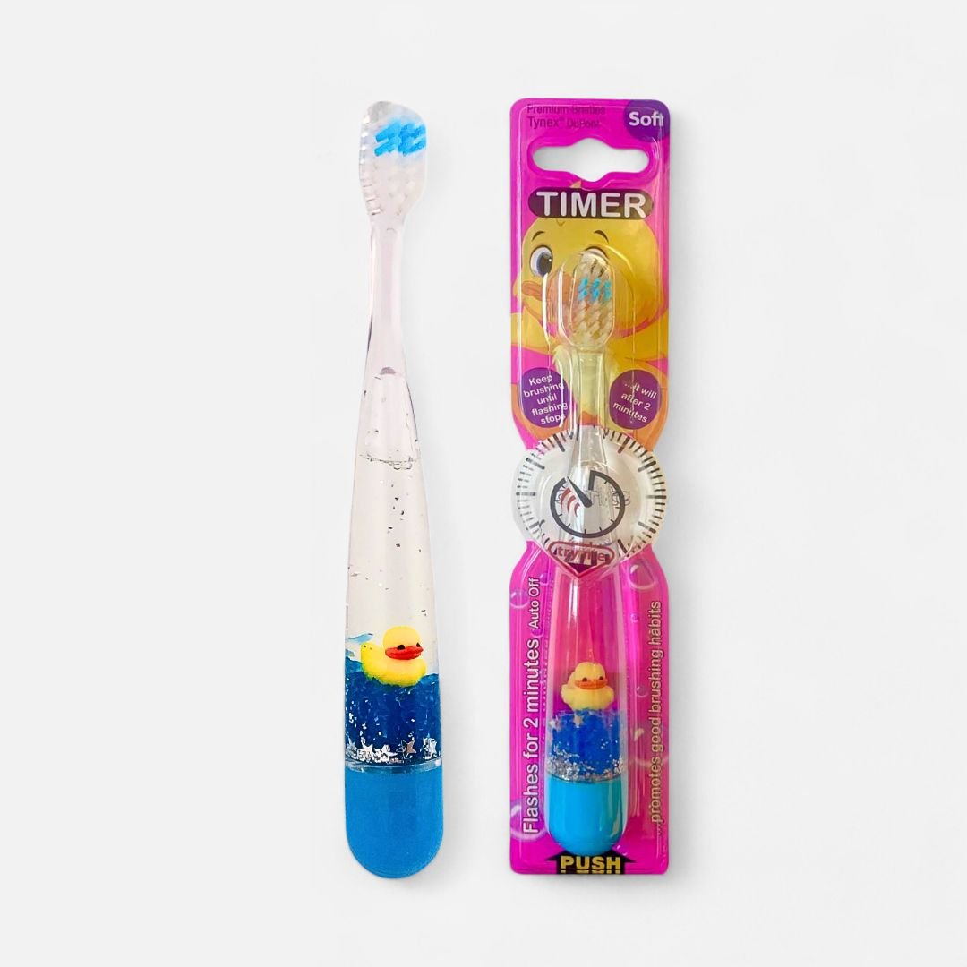 Glow Timer Toothbrush for Kids Blue Ducky - B - Brite