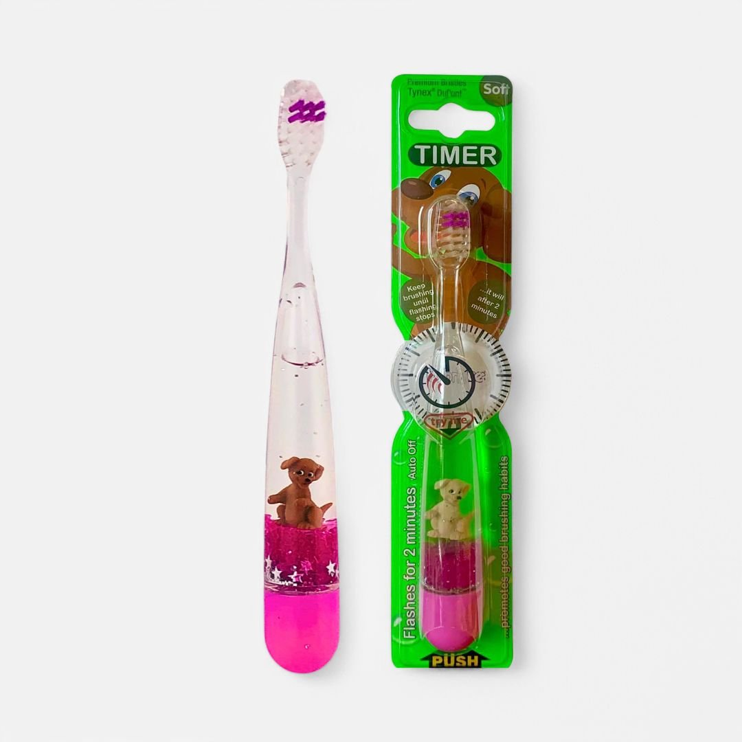 Glow Timer Toothbrush for Kids Purple Puppy - B - Brite