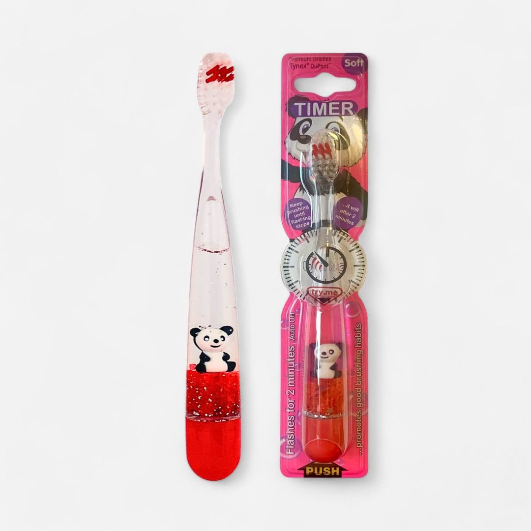 Glow Timer Toothbrush for Kids Red Panda - B - Brite