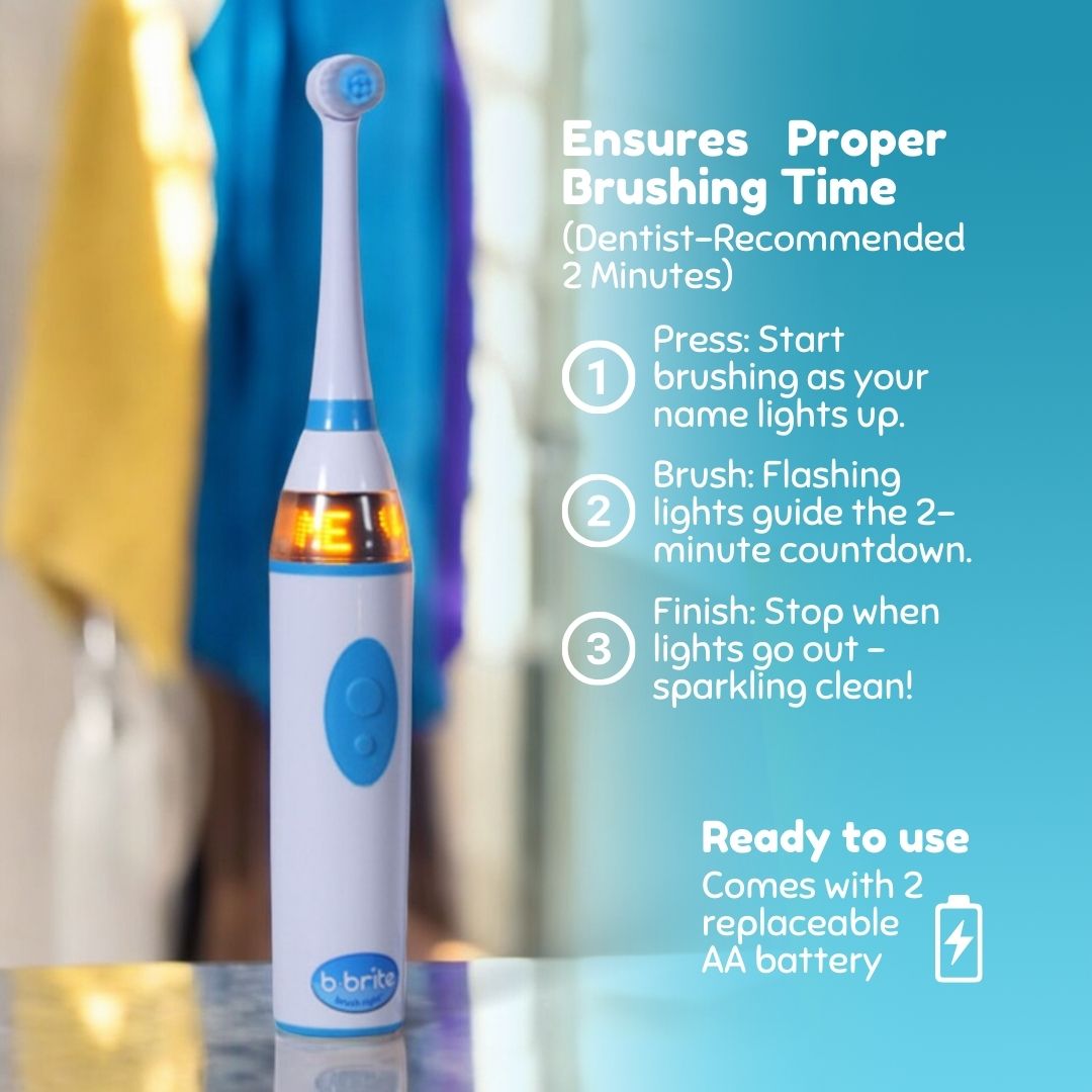 Light Show Kids’ Electric Toothbrush White - B - Brite