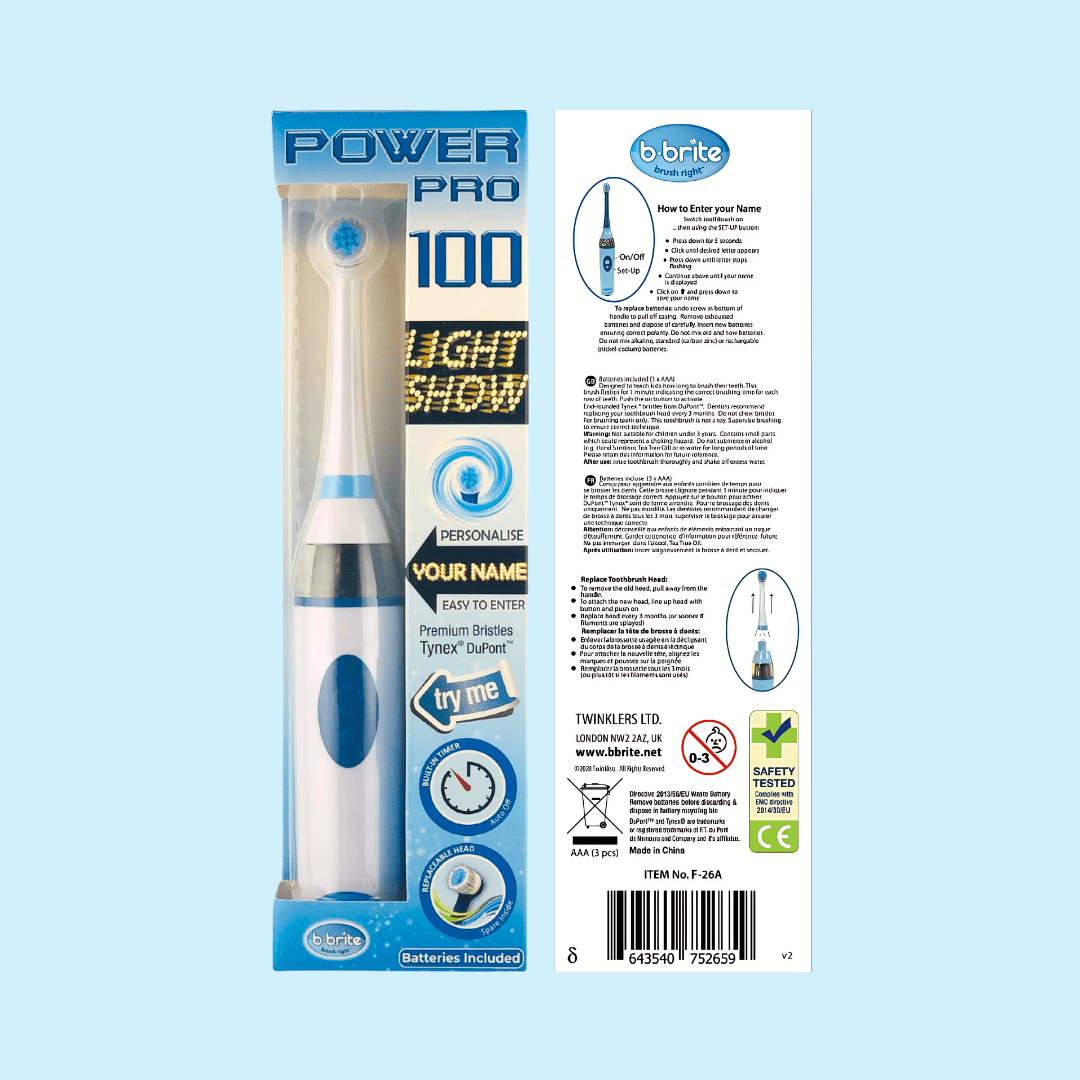 Light Show Kids’ Electric Toothbrush White - B - Brite