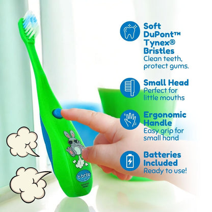 Farting Kids' Timer Toothbrush Green Rabbit - B-Brite