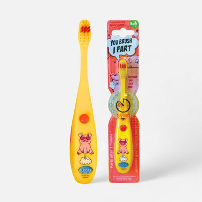 funny timer toothbrush - farting brush with sound effects Yellow Pig - B - Brite