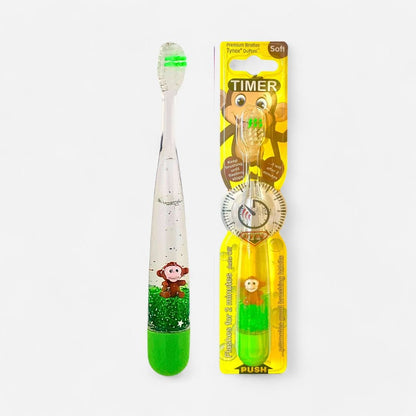 Glow Timer Toothbrush for Kids  Green Monkey - B - Brite