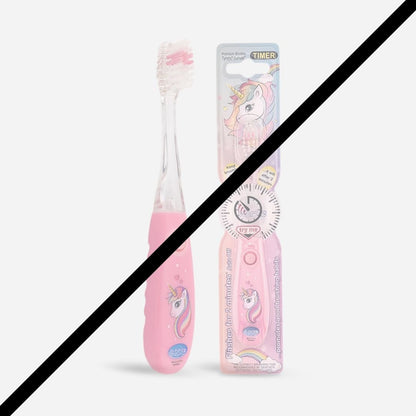Flashing Glow Toothbrush for Kids – 2-Min Timer Brush Pink Unicorn - B - Brite